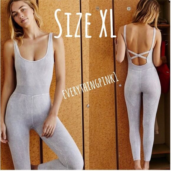 Free People Movement Good Karma Onesie in Iced Gray Size X/L NEW - Picture 2 of 12